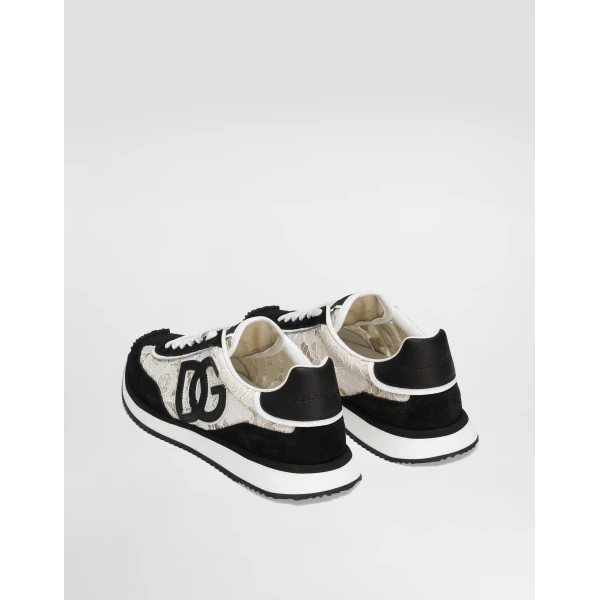Multicolour Dolce & Gabbana DG Cushion sneakers in calfskin and fabric, view 3 | Sneakers