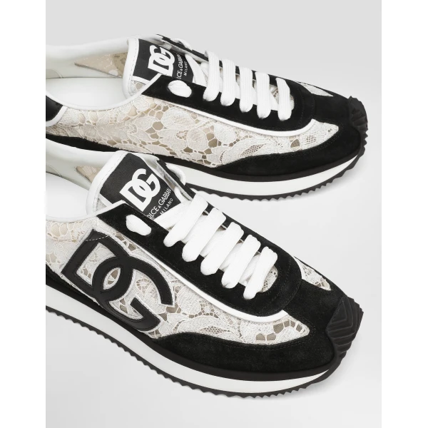 Multicolour Dolce & Gabbana DG Cushion sneakers in calfskin and fabric, view 4 | Sneakers