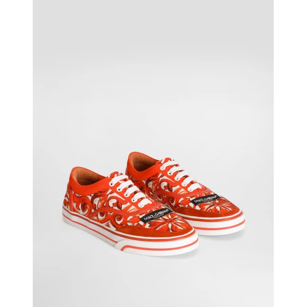 Multicolour Dolce & Gabbana DG Sailing sneakers in majolica-print canvas, view 2 | Sneakers