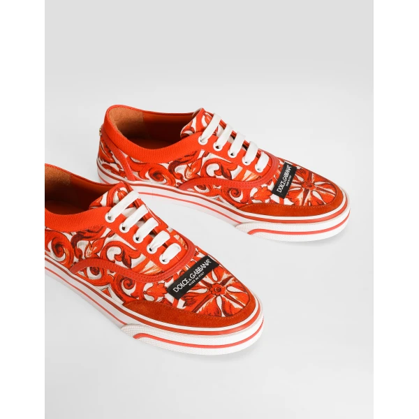 Multicolour Dolce & Gabbana DG Sailing sneakers in majolica-print canvas, view 4 | Sneakers