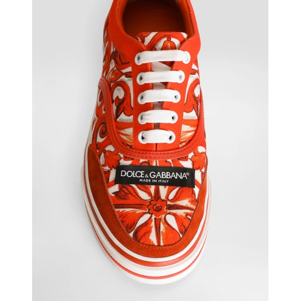 Multicolour Dolce & Gabbana DG Sailing sneakers in majolica-print canvas, view 5 | Sneakers