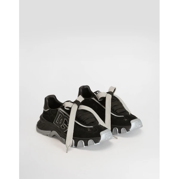 Black Dolce & Gabbana DG country road fabric sneakers, view 2 | Sneakers