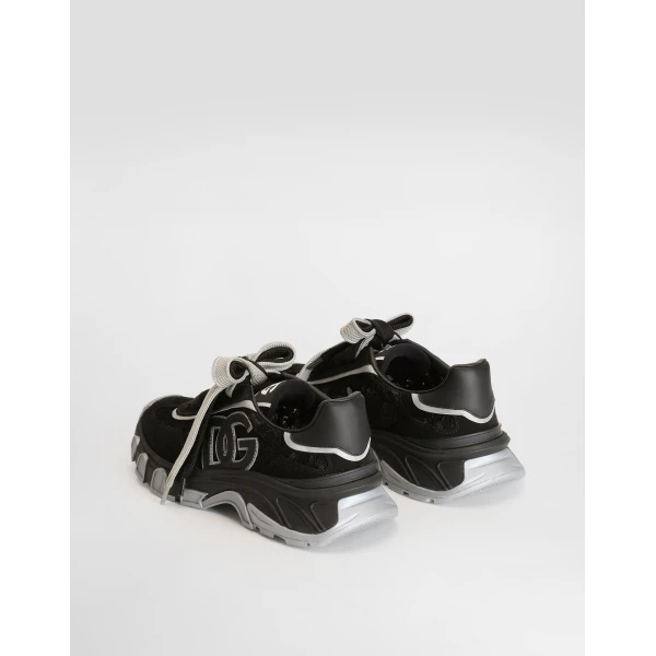 Black Dolce & Gabbana DG country road fabric sneakers, view 3 | Sneakers