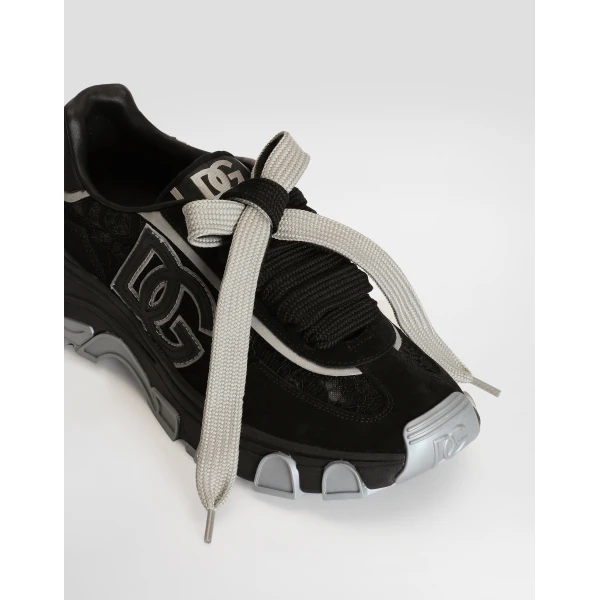 Black Dolce & Gabbana DG country road fabric sneakers, view 4 | Sneakers