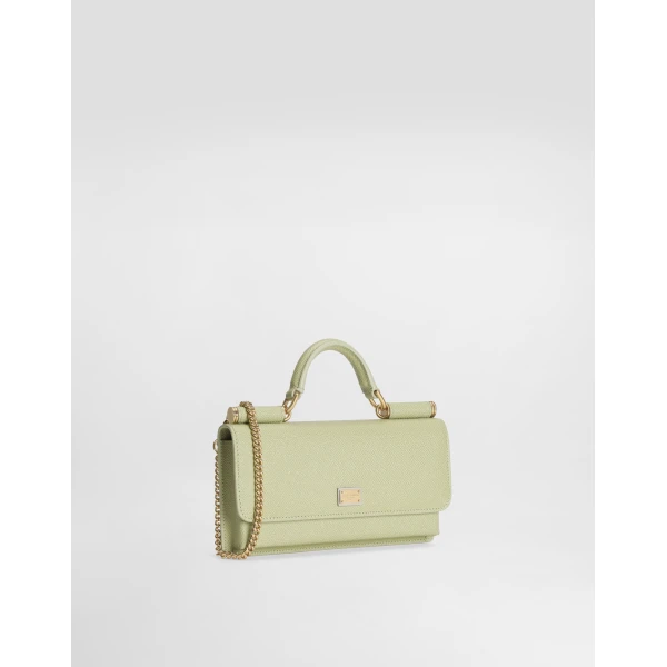 Green Dolce & Gabbana Dauphine calfskin phone bag, view 2 | Mini Bags