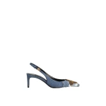 Multicolour Dolce & Gabbana Denim patchwork slingback with embroidery | Heels