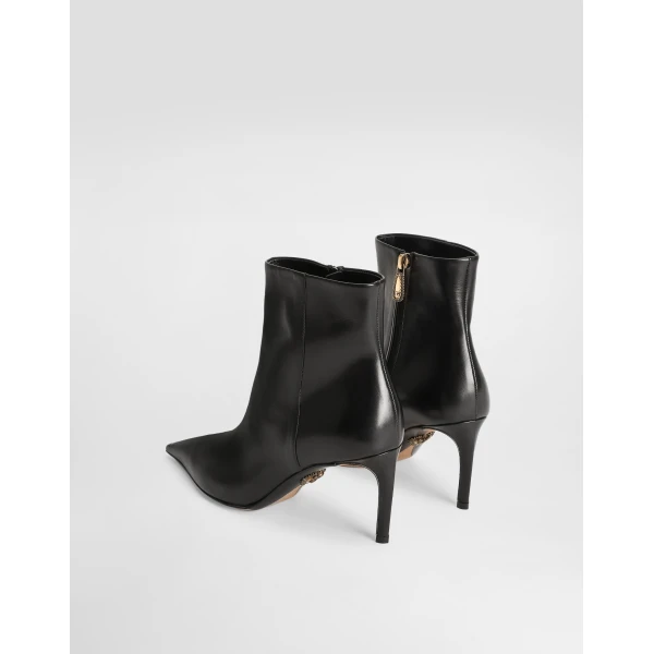 Black Dolce & Gabbana Devotion calfskin ankle boots, view 3 | Boots