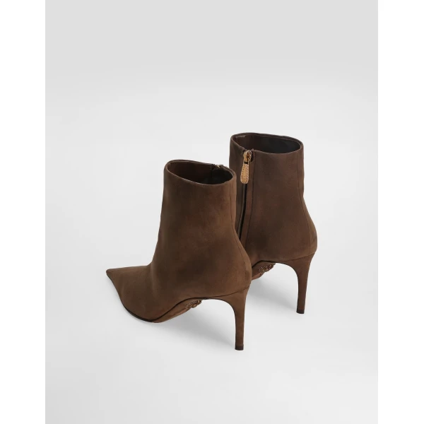 Brown Dolce & Gabbana Devotion suede ankle boots, view 3 | Boots