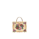 Multicolour Dolce & Gabbana Dolce Box bag in golden hand-painted wood | Totes & Top-Handle Bags