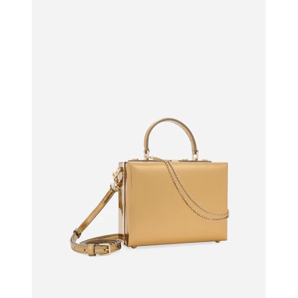 Gold Dolce & Gabbana Dolce Box handbag, view 3 | Totes & Top-Handle Bags
