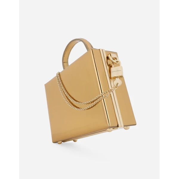 Gold Dolce & Gabbana Dolce Box handbag, view 6 | Totes & Top-Handle Bags