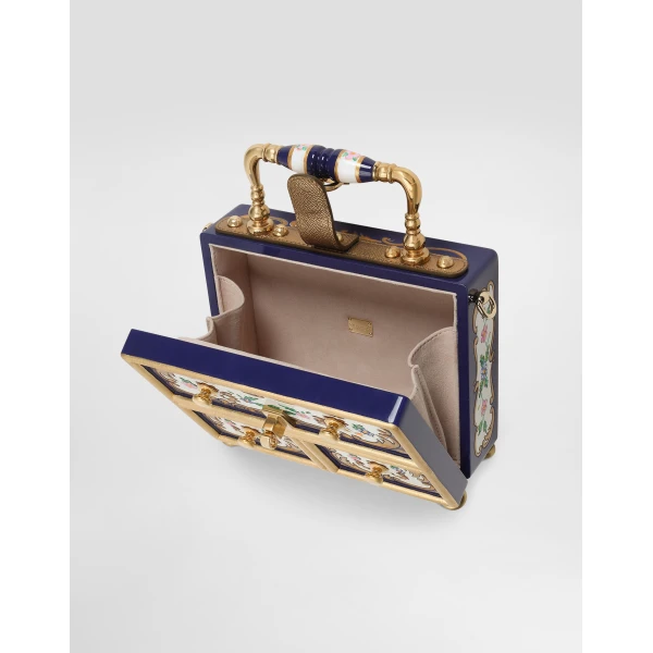 Multicolour Dolce & Gabbana Dolce Box handbag in painted wood, view 4 | Totes & Top-Handle Bags