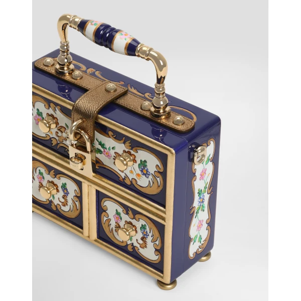 Multicolour Dolce & Gabbana Dolce Box handbag in painted wood, view 5 | Totes & Top-Handle Bags