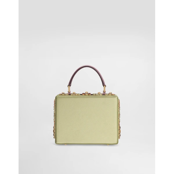 Multicolour Dolce & Gabbana Dolce Box satin and patent leather handbag, view 4 | Totes & Top-Handle Bags