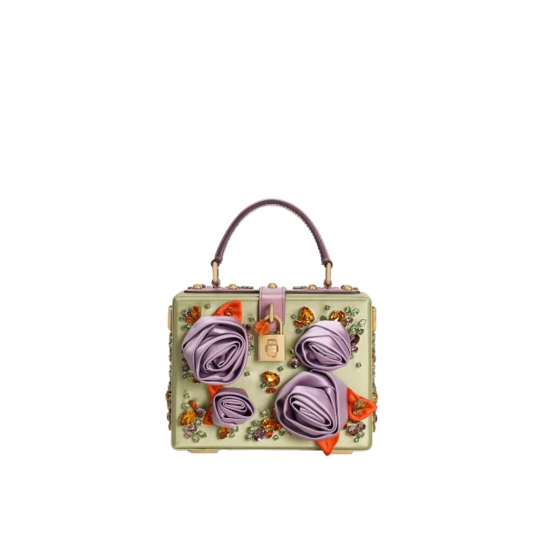 Multicolour Dolce & Gabbana Dolce Box satin and patent leather handbag | Totes & Top-Handle Bags