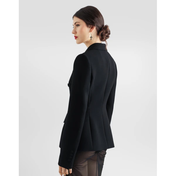 Black Dolce & Gabbana Double-breasted jacket in double wool crêpe, view 5 | Blazers