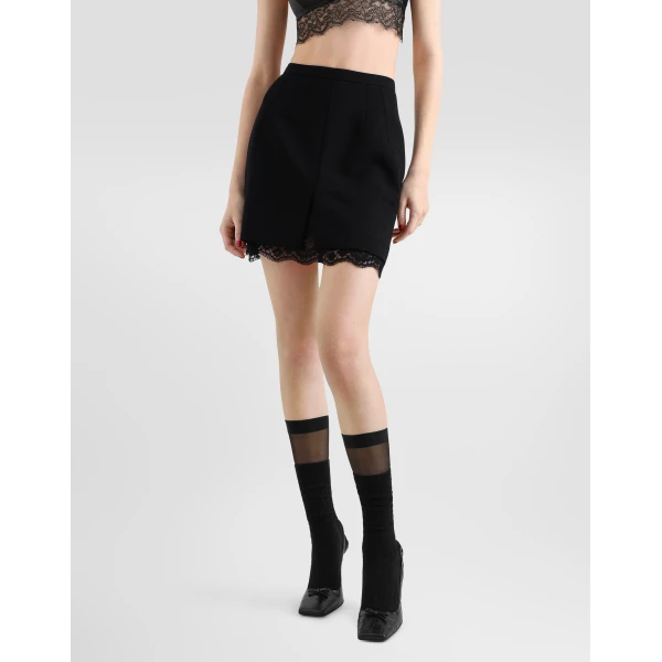 Black Dolce & Gabbana Double crêpe wool skirt, view 4 | Skirts
