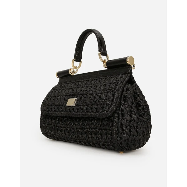Black Dolce & Gabbana Elongated Sicily handbag, view 5 | Totes & Top-Handle Bags
