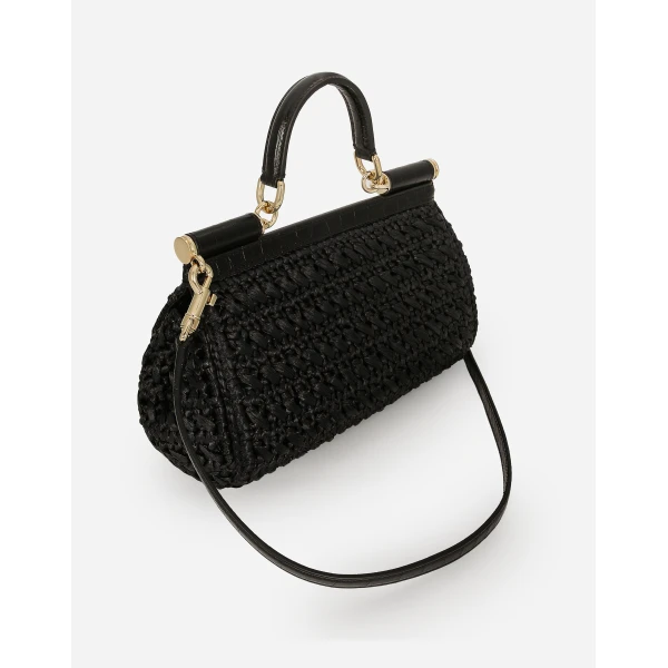 Black Dolce & Gabbana Elongated Sicily handbag, view 6 | Totes & Top-Handle Bags