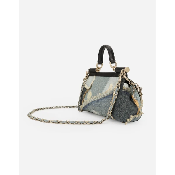 Blue Dolce & Gabbana Elongated medium Sicily handbag, view 6 | Totes & Top-Handle Bags