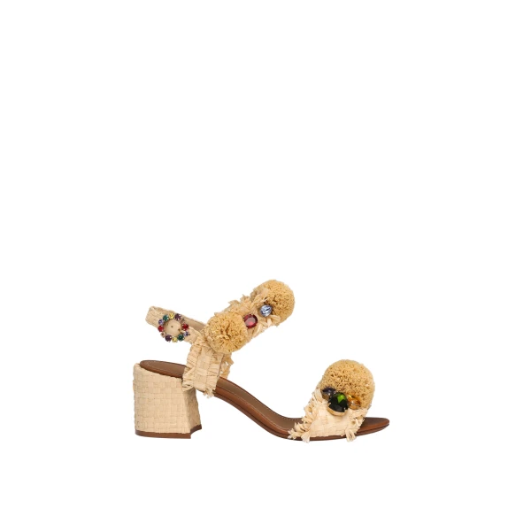 Multicolour Dolce & Gabbana Embroidered sandal with fringes | Sandals