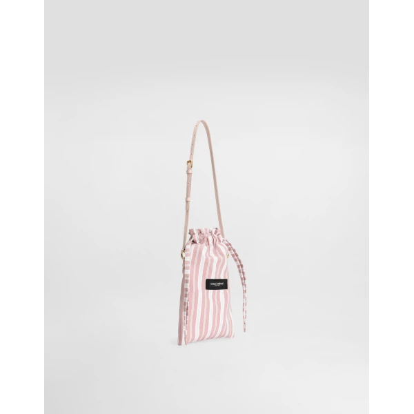 Multicolour Dolce & Gabbana Essenza bag in striped poplin, view 3 | Shoulder & Crossbody Bags