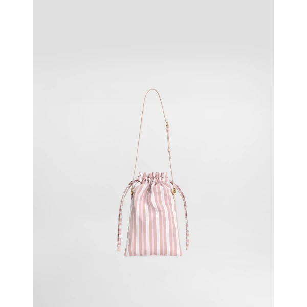 Multicolour Dolce & Gabbana Essenza bag in striped poplin, view 4 | Shoulder & Crossbody Bags