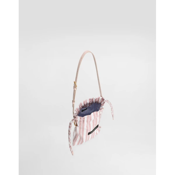 Multicolour Dolce & Gabbana Essenza bag in striped poplin, view 5 | Shoulder & Crossbody Bags