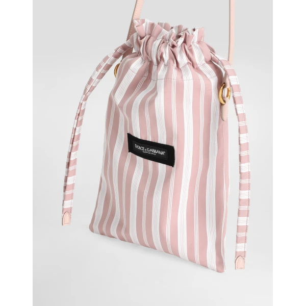 Multicolour Dolce & Gabbana Essenza bag in striped poplin, view 6 | Shoulder & Crossbody Bags