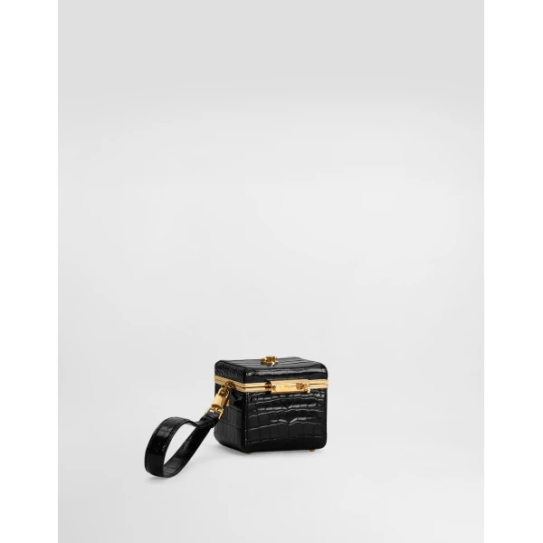 Black Dolce & Gabbana Eva box bag, view 3 | Totes & Top-Handle Bags