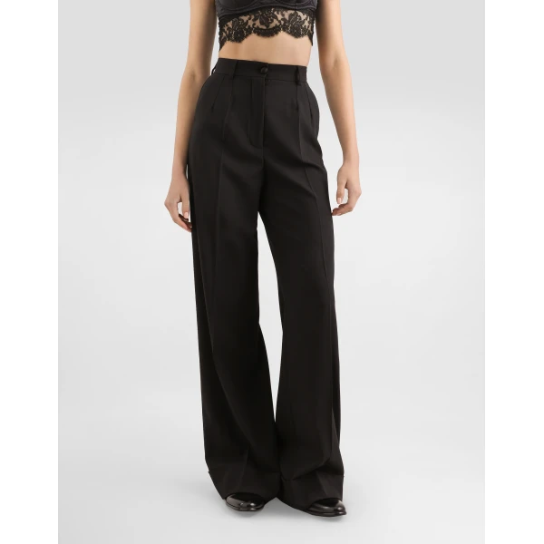 Black Dolce & Gabbana Flared woolen pants, view 4 | Pants