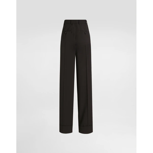 Black Dolce & Gabbana Flared woolen pants, view 5 | Pants