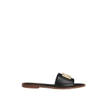 Black Dolce & Gabbana Flat slippers in calfskin | Flip Flops & Slides
