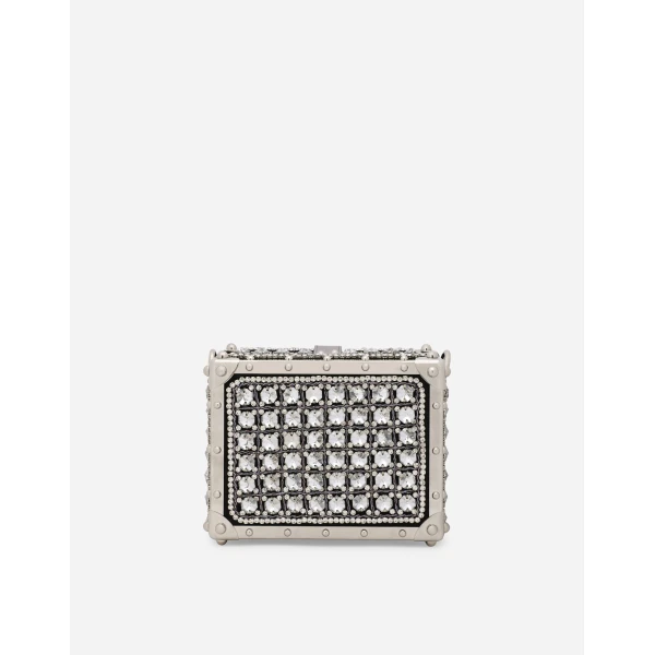 Multicolour Dolce & Gabbana Jacquard Dolce Box bag with embroidery, view 3 | Totes & Top-Handle Bags
