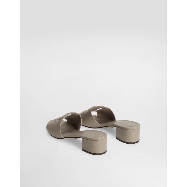 Beige Dolce & Gabbana Karol smooth calfskin mules, view 3 | Mules
