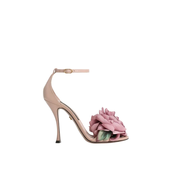 Keira leather sandals with flower application
