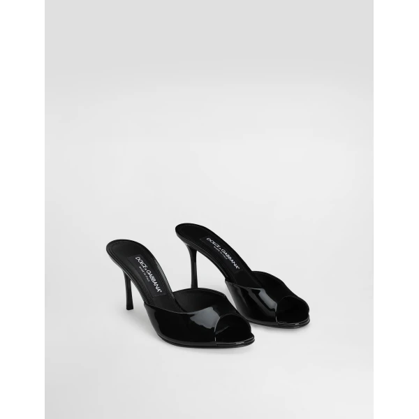 Black Dolce & Gabbana Keira patent leather mules, view 2 | Mules