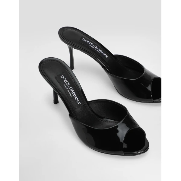 Black Dolce & Gabbana Keira patent leather mules, view 4 | Mules