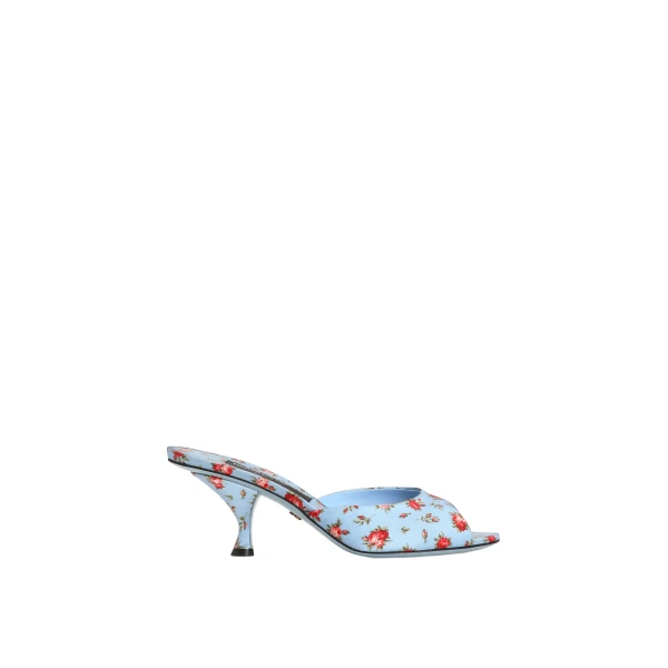 Keira satin mules with little roses print