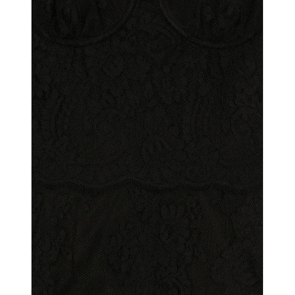 Black Dolce & Gabbana Lace calf-length slip dress, view 6 | Midi Dresses