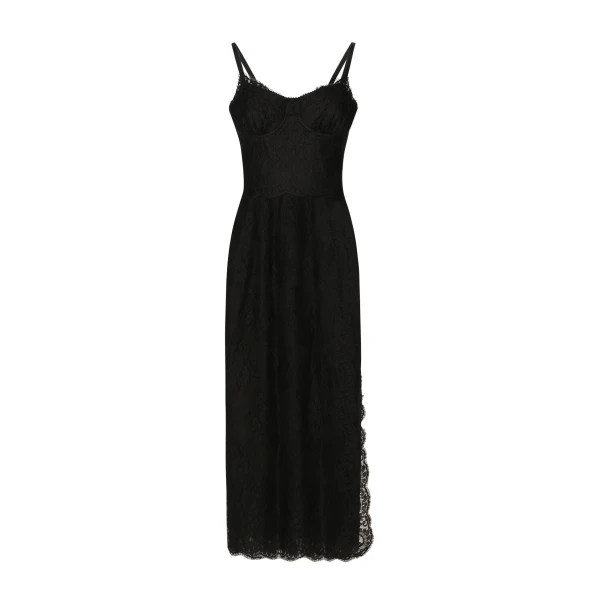 Lace calf-length slip dress
