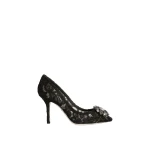 Black Dolce & Gabbana Lace rainbow pumps with brooch detailing | Heels