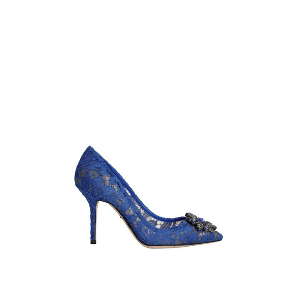 Lace rainbow pumps with brooch detailing