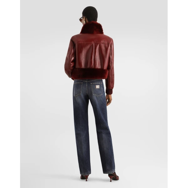 Bordeaux Dolce & Gabbana Lambskin jacket, view 3 | Jackets