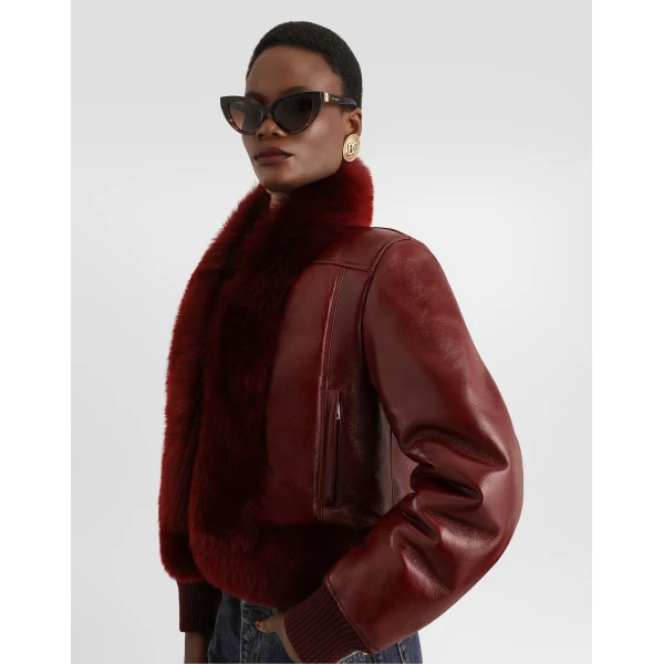 Bordeaux Dolce & Gabbana Lambskin jacket, view 4 | Jackets