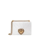 White Dolce & Gabbana Large Devotion bag in matelassé nappa leather | Shoulder & Crossbody Bags