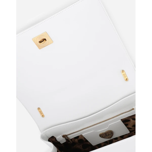 White Dolce & Gabbana Large Devotion bag in matelassé nappa leather, view 5 | Shoulder & Crossbody Bags