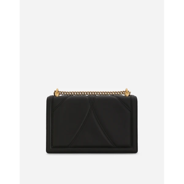 Black Dolce & Gabbana Large Devotion bag in quilted nappa leather, view 4 | Shoulder & Crossbody Bags
