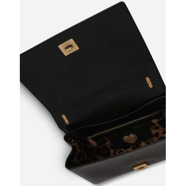 Black Dolce & Gabbana Large Devotion bag in quilted nappa leather, view 5 | Shoulder & Crossbody Bags