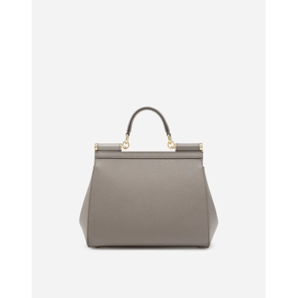 Beige Dolce & Gabbana Large Sicily handbag in dauphine calfskin, view 4 | Totes & Top-Handle Bags